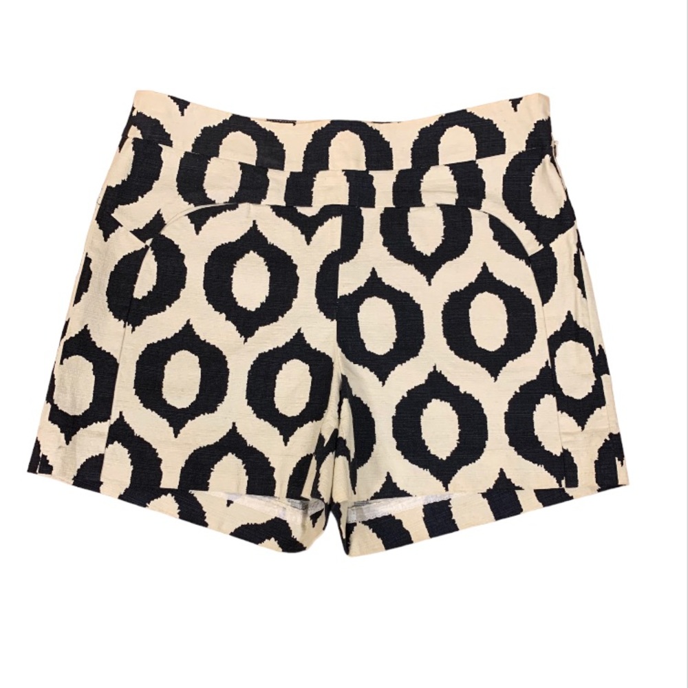 Cartonnier tribal print black and cream white tailored shorts